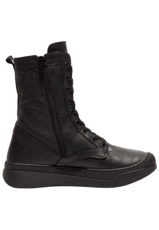 softinos Stiefelette Leder Schwarz Warmfutter