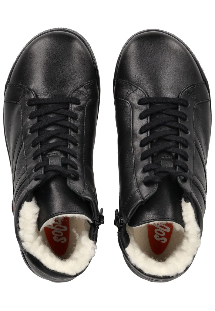 softinos Stiefelette Leder Schwarz Warmfutter