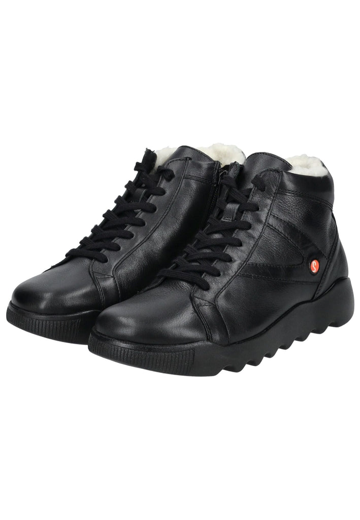 softinos Stiefelette Leder Schwarz Warmfutter