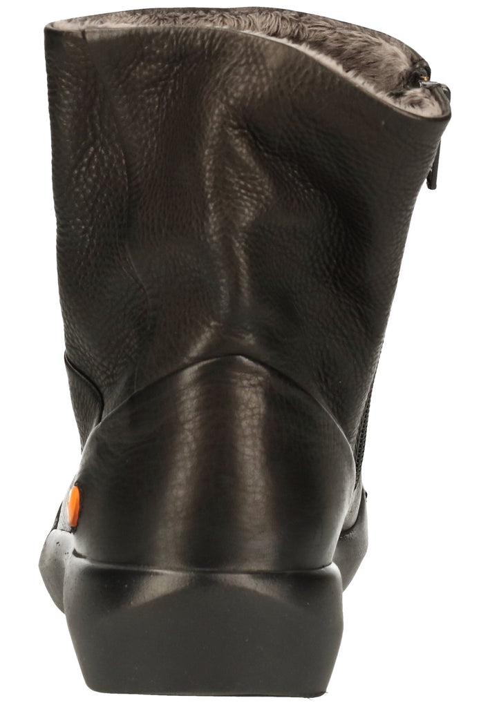 softinos Stiefelette Leder Schwarz Warmfutter