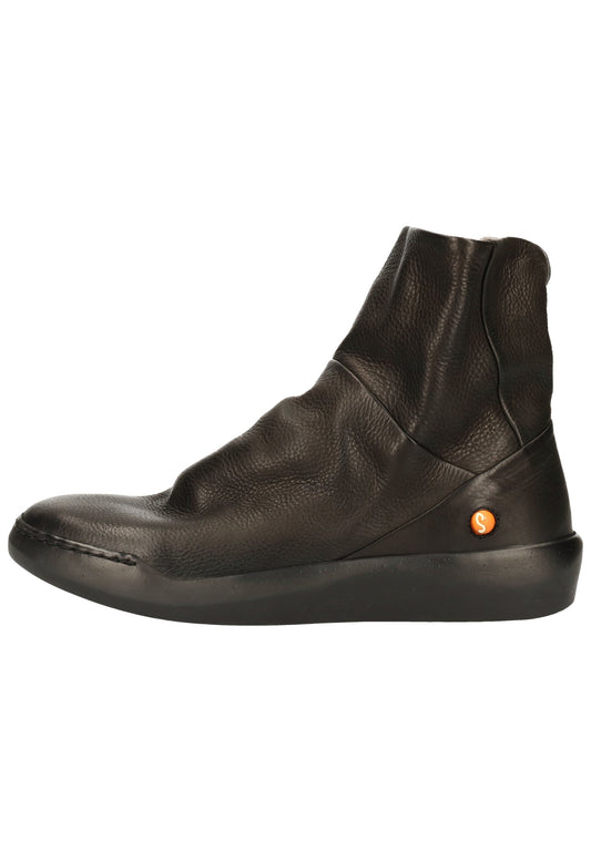 softinos Stiefelette Leder Schwarz Warmfutter