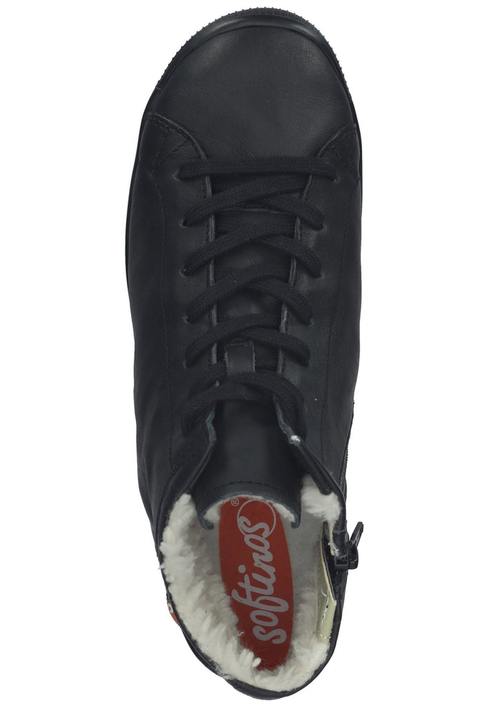 softinos Stiefelette Leder Schwarz Warmfutter