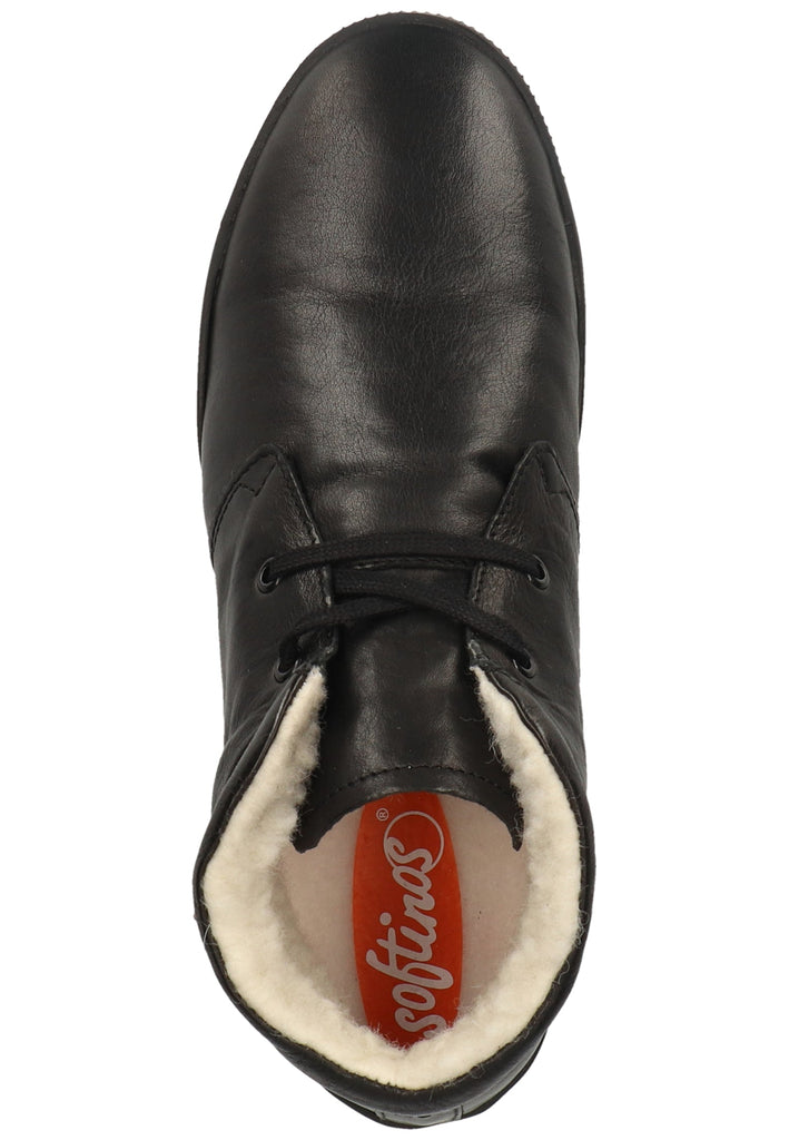 softinos Stiefelette Leder Schwarz Warmfutter
