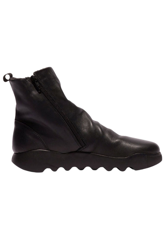 softinos Stiefelette Leder Schwarz Warmfutter