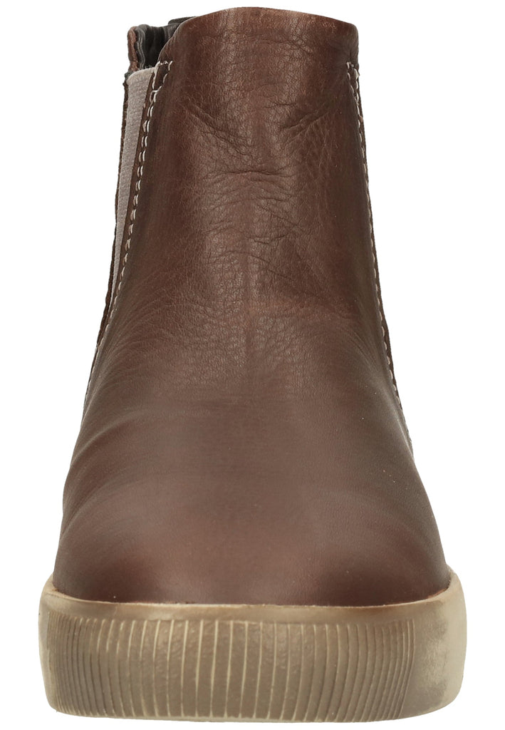 softinos Stiefelette Leder/Textil Dunkelbraun