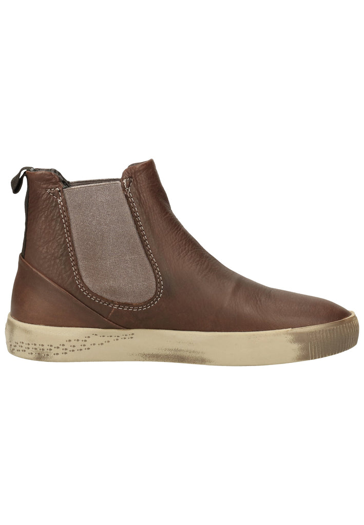 softinos Stiefelette Leder/Textil Dunkelbraun