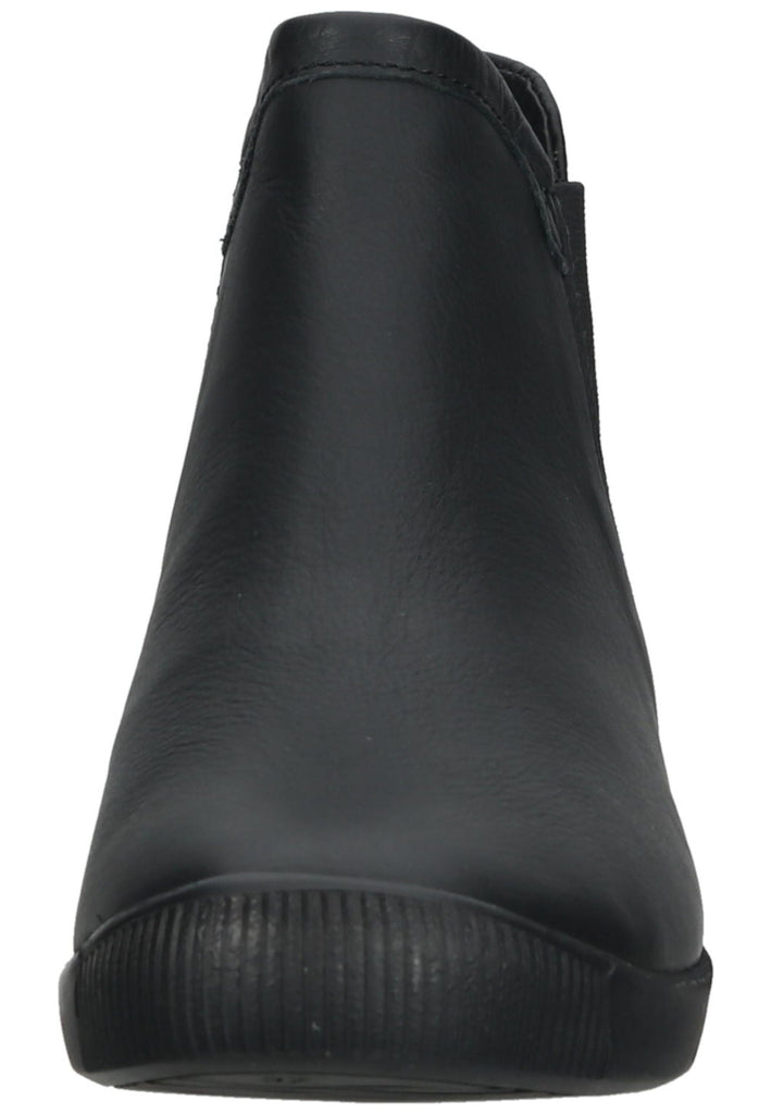 softinos Stiefelette Leder/Textil Schwarz