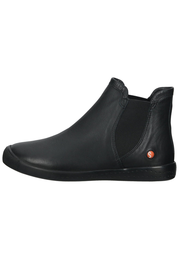 softinos Stiefelette Leder/Textil Schwarz
