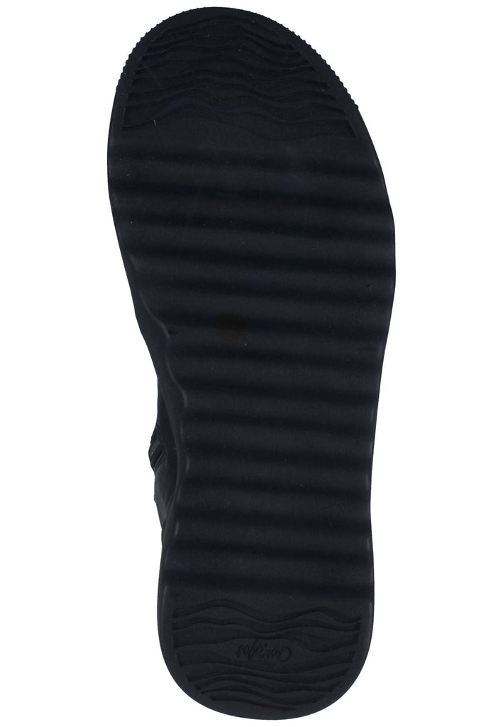 softinos Stiefelette Leder/Textil Schwarz/Schwarz