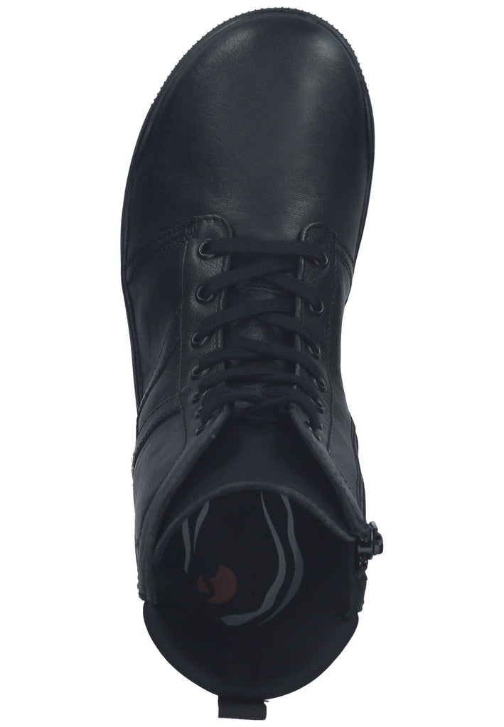 softinos Stiefelette Leder/Textil Schwarz/Schwarz