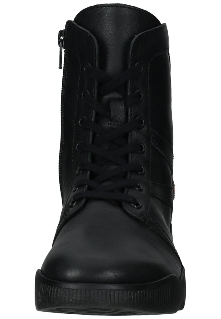 softinos Stiefelette Leder/Textil Schwarz/Schwarz