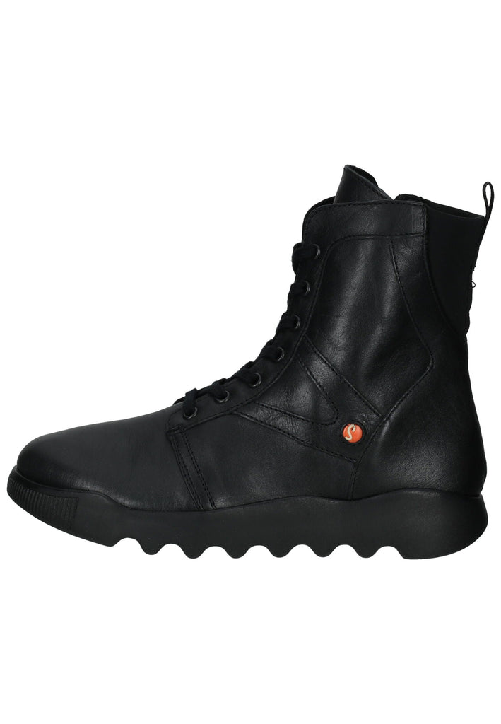 softinos Stiefelette Leder/Textil Schwarz/Schwarz