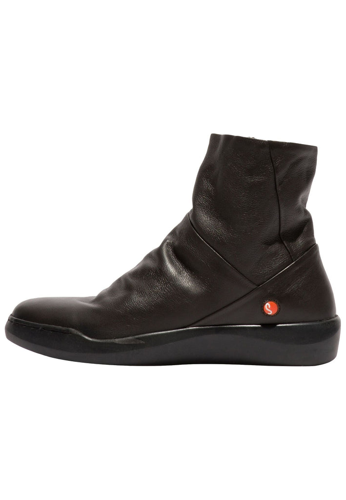 softinos Stiefelette Leder/Textil Schwarz Warmfutter