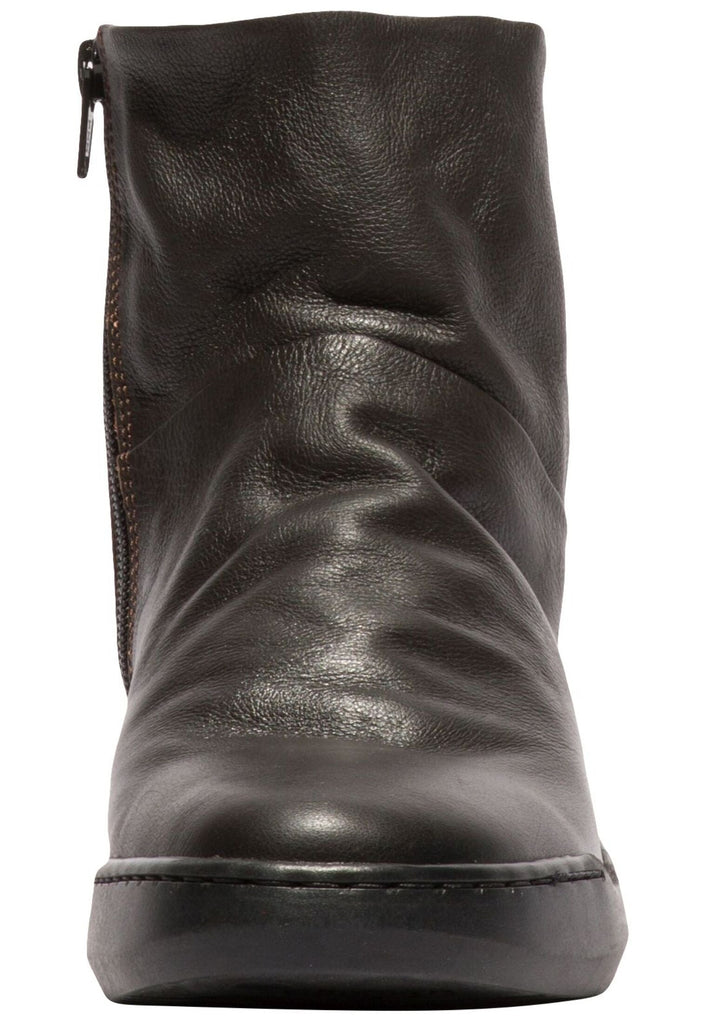 softinos Stiefelette Leder/Textil Schwarz Warmfutter