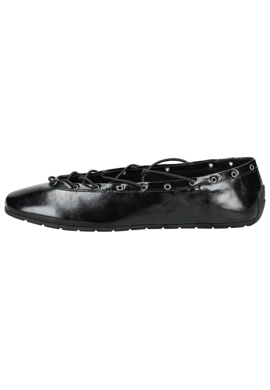 Steve Madden Ballerinas Lederimitat Schwarz Lack