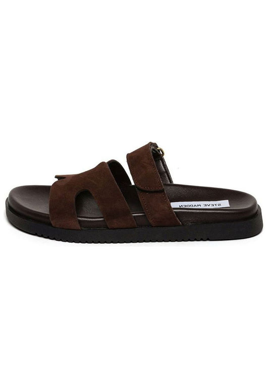 Steve Madden Pantoletten Leder Dunkelbraun
