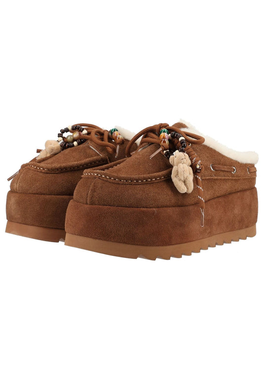 Steve Madden Pantoletten Veloursleder Braun Warmfutter