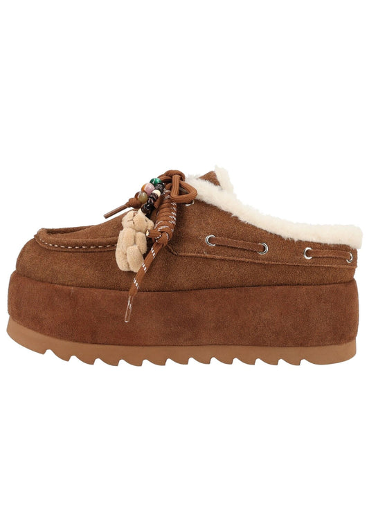 Steve Madden Pantoletten Veloursleder Braun Warmfutter