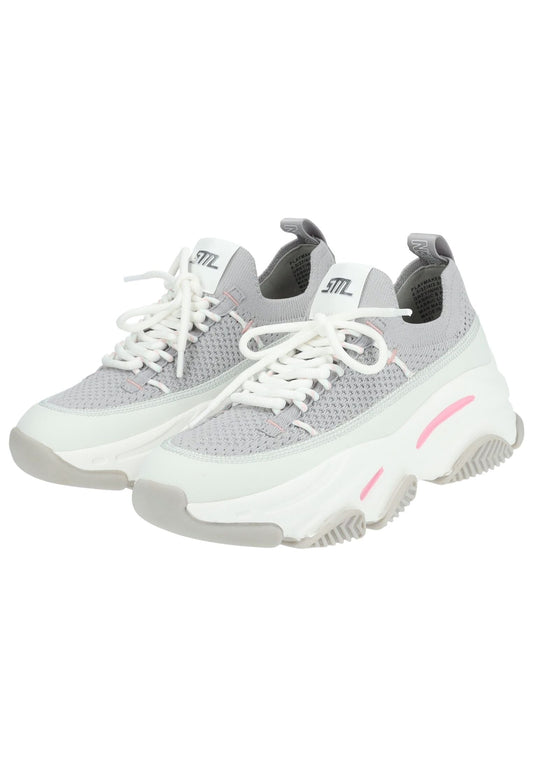 Steve Madden Sneaker Lederimitat/Mesh Grau/Weiß