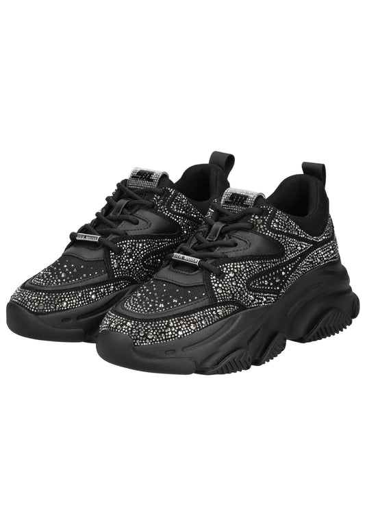Steve Madden Sneaker Lederimitat/Mesh Schwarz/Silber
