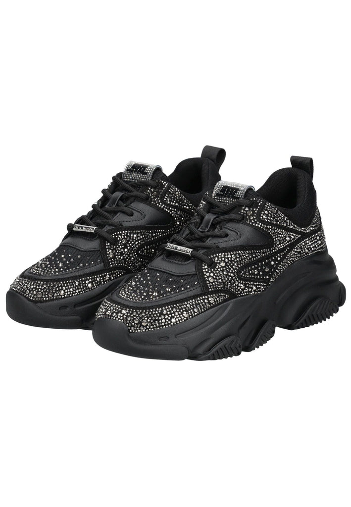 Steve Madden Sneaker Lederimitat/Mesh Schwarz/Silber