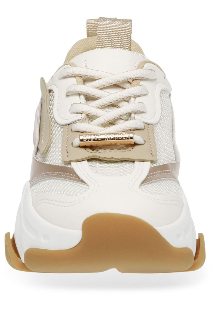 Steve Madden Sneaker Lederimitat/Mesh Weiß/Beige