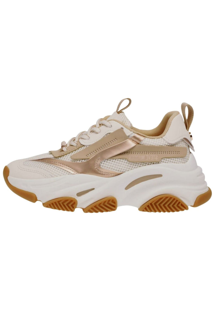 Steve Madden Sneaker Lederimitat/Mesh Weiß/Beige