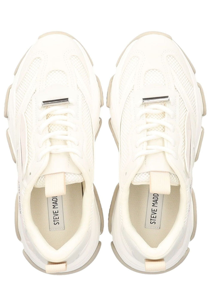 Steve Madden Sneaker Lederimitat/Mesh Weiß/Beige