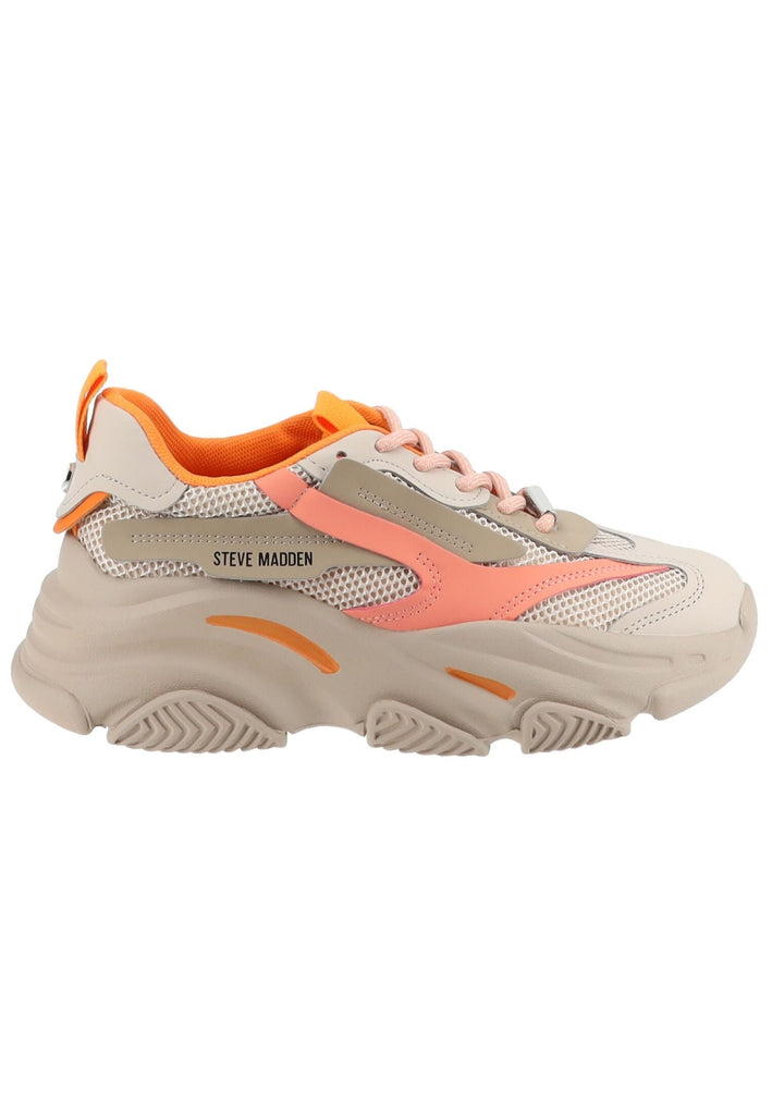Steve Madden Sneaker Lederimitat/Textil Grau/Orange