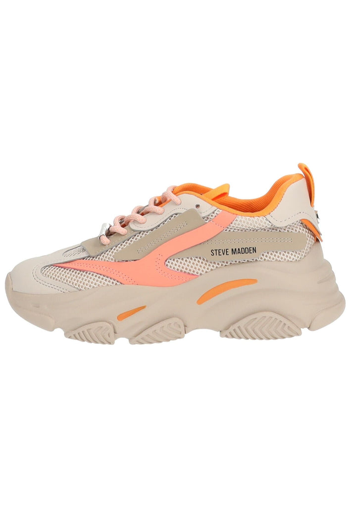Steve Madden Sneaker Lederimitat/Textil Grau/Orange