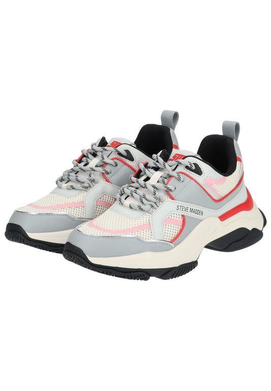 Steve Madden Sneaker Lederimitat/Textil Grau/Rot