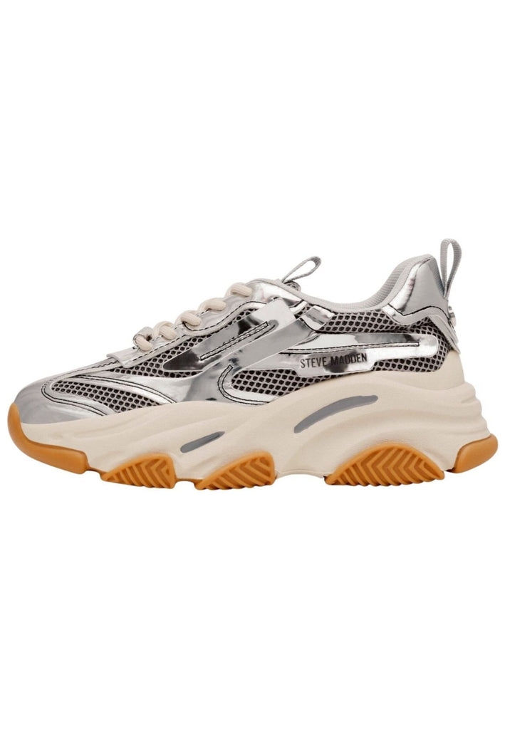 Steve Madden Sneaker Lederimitat/Textil Silber