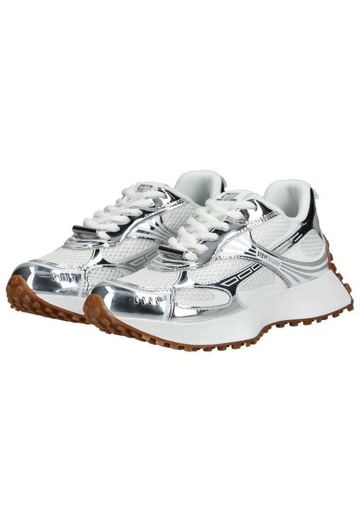 Steve Madden Sneaker Lederimitat/Textil Weiß/Silber