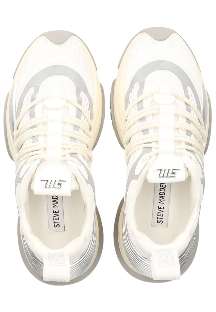 Steve Madden Sneaker Lederimitat/Textil Weiß/Silber