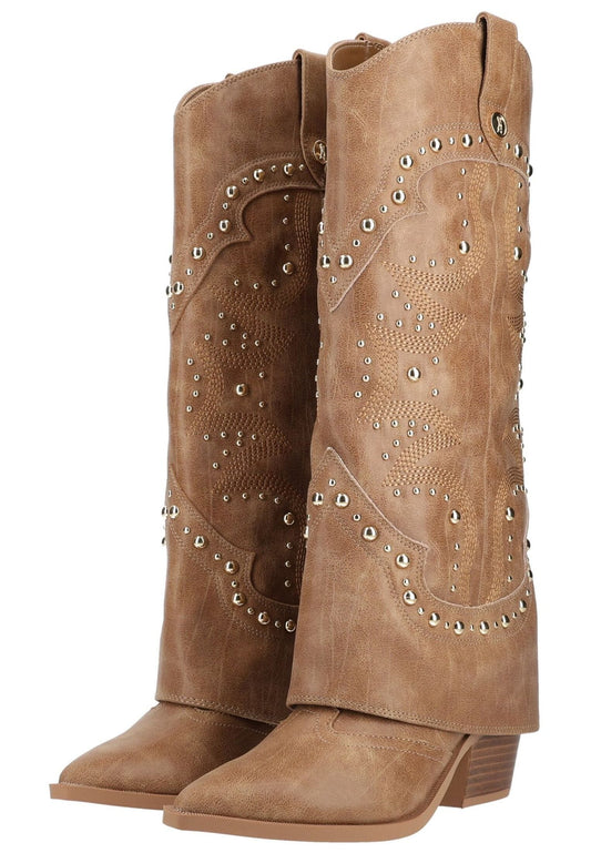 Steve Madden Stiefel Leder/Textil Tan