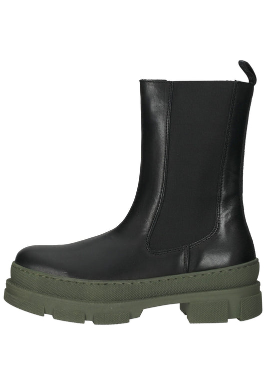 Steve Madden Stiefelette Leder/Textil Schwarz/Grün