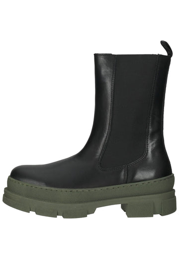 Steve Madden Stiefelette Leder/Textil Schwarz/Grün