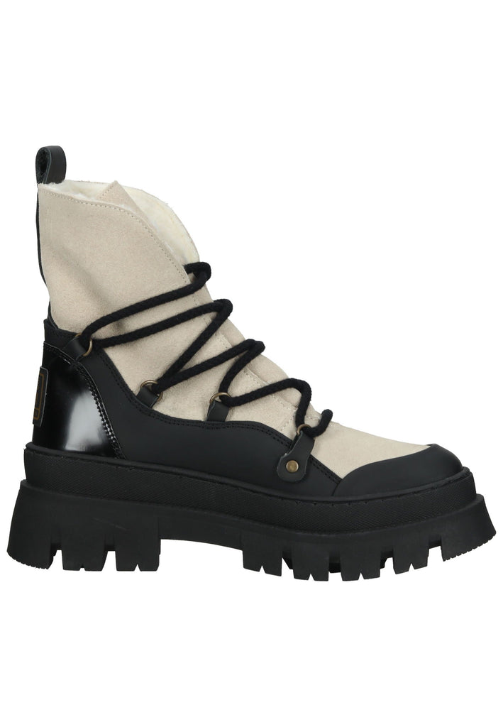 Steve Madden Stiefelette Leder Weiß/Schwarz Warmfutter