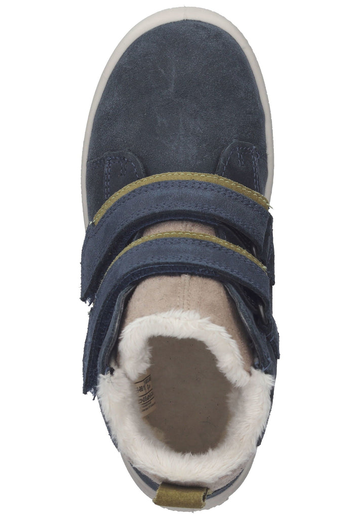 Superfit Halbschuhe Veloursleder Blau/Gelb Warmfutter