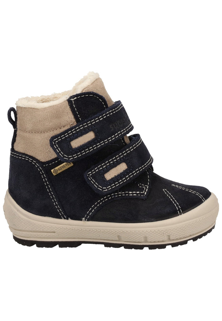 Superfit Stiefel Veloursleder/Textil Blau/Beige Warmfutter