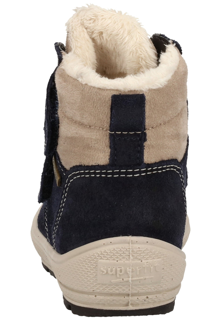 Superfit Stiefel Veloursleder/Textil Blau/Beige Warmfutter