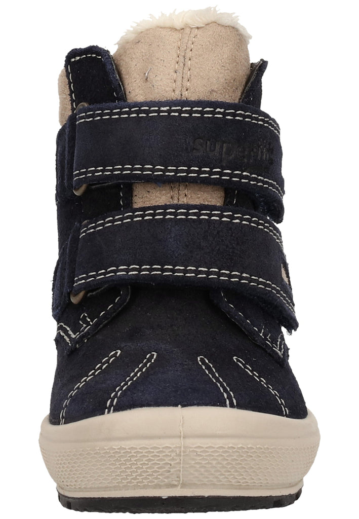 Superfit Stiefel Veloursleder/Textil Blau/Beige Warmfutter