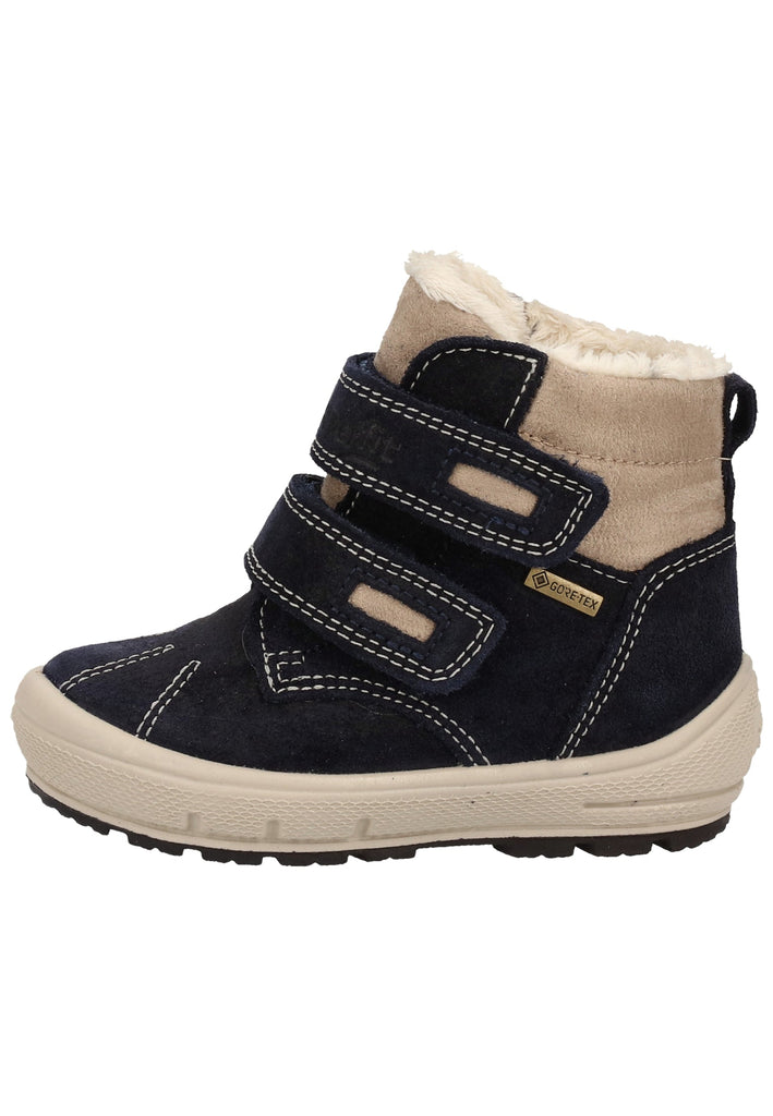 Superfit Stiefel Veloursleder/Textil Blau/Beige Warmfutter