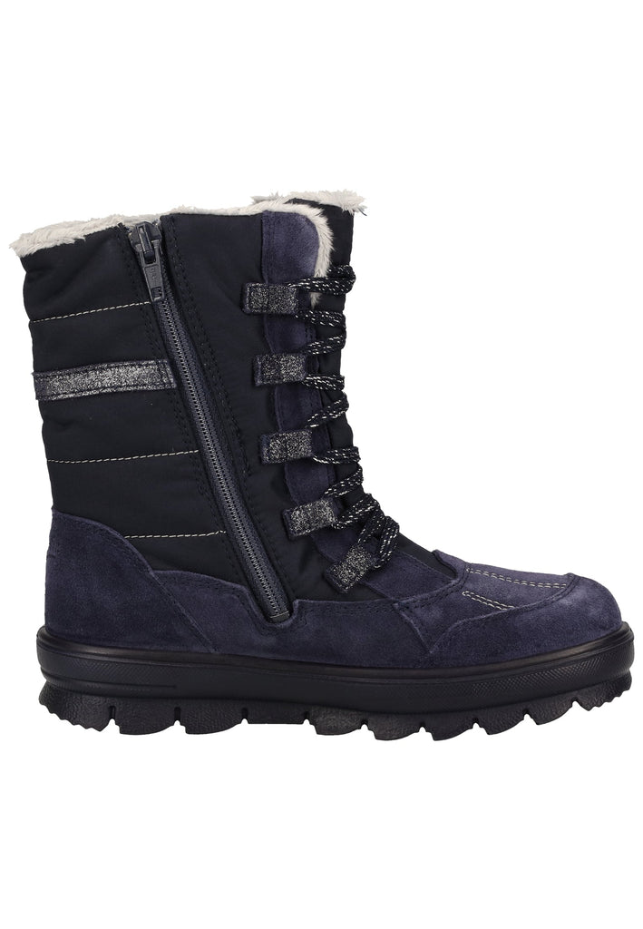 Superfit Stiefel Veloursleder/Textil Blau Warmfutter