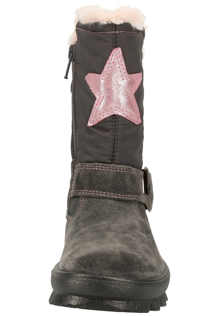 Superfit Stiefel Veloursleder/Textil Grau Warmfutter