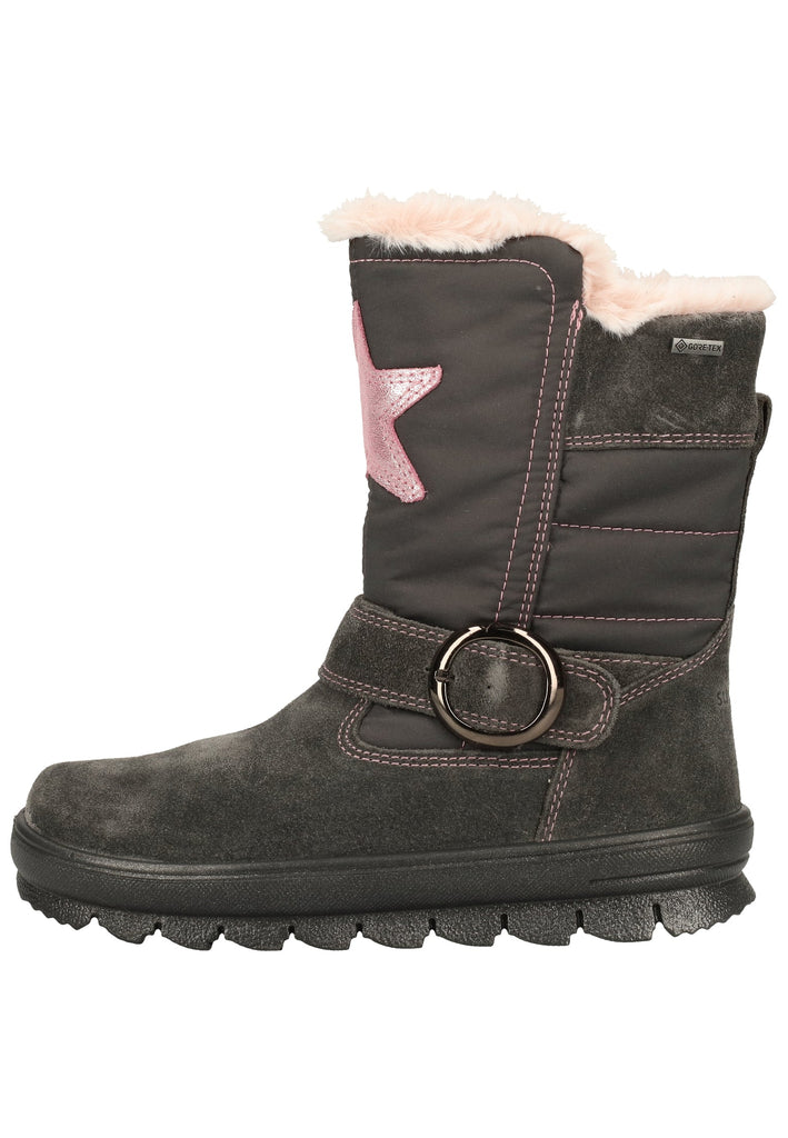 Superfit Stiefel Veloursleder/Textil Grau Warmfutter