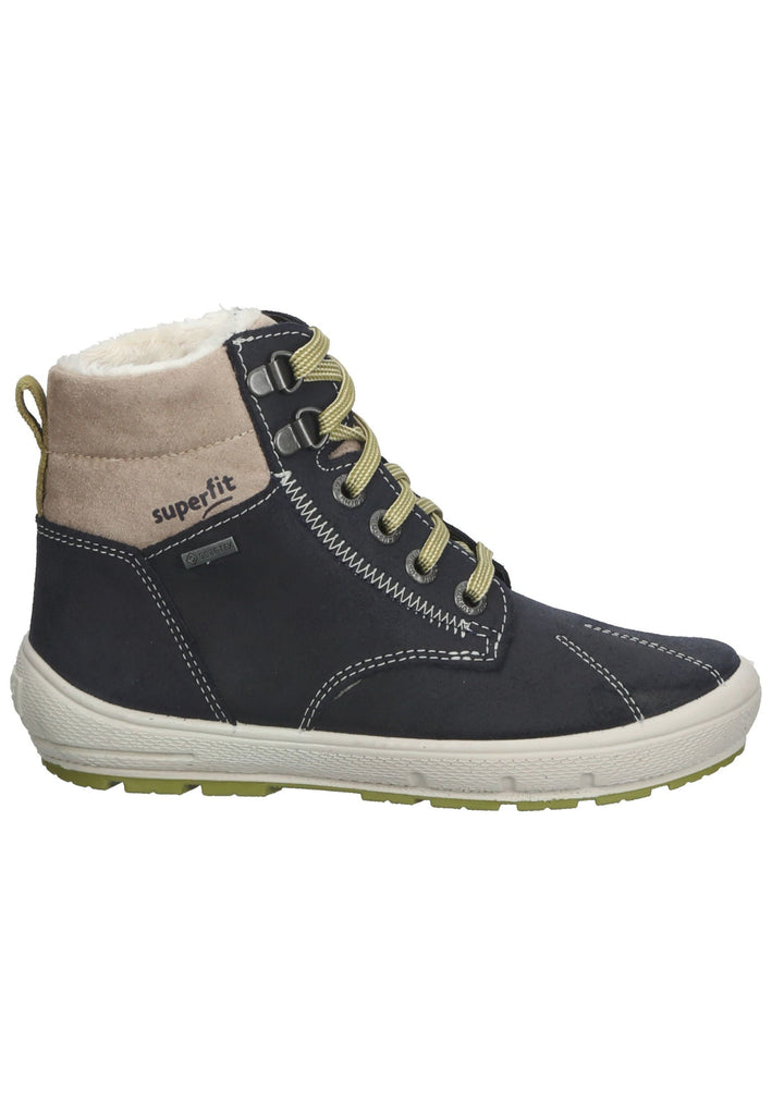 Superfit Stiefelette Leder/Synthetik Blau/Beige Warmfutter