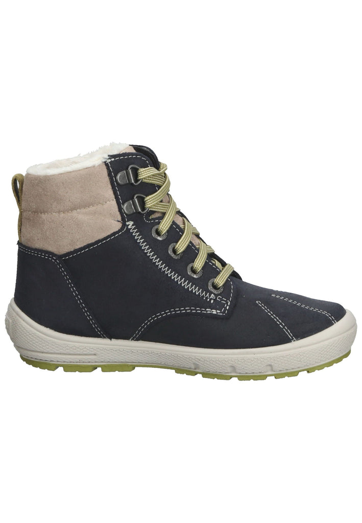 Superfit Stiefelette Leder/Synthetik Blau/Beige Warmfutter