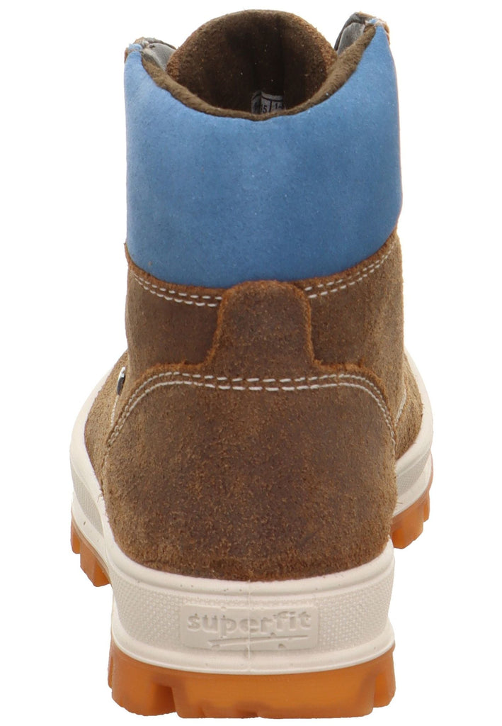 Superfit Stiefelette Leder/Textil Braun/Blau Warmfutter