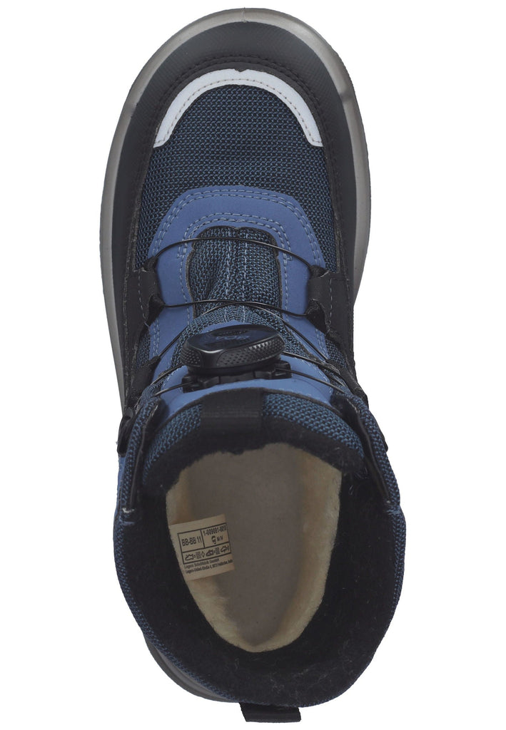 Superfit Stiefelette Lederimitat Schwarz/Blau Warmfutter